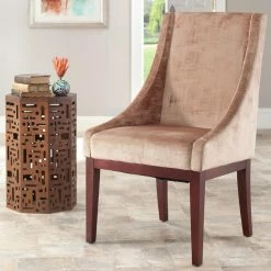 Deals 🧨 Armless Chairs Safavieh Velvet Sloping Arm Chair 🧨
