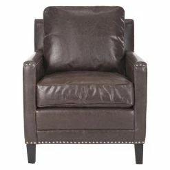 Budget ✔️ Arm Chairs Safavieh Buckler Leather Club Chair 🌟