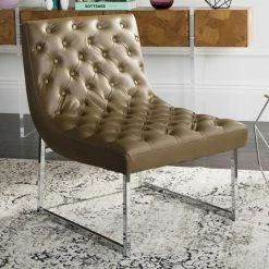 Top 10 ✨ Armless Chairs Safavieh Hadley Leather Tufted Accent Chair 😀