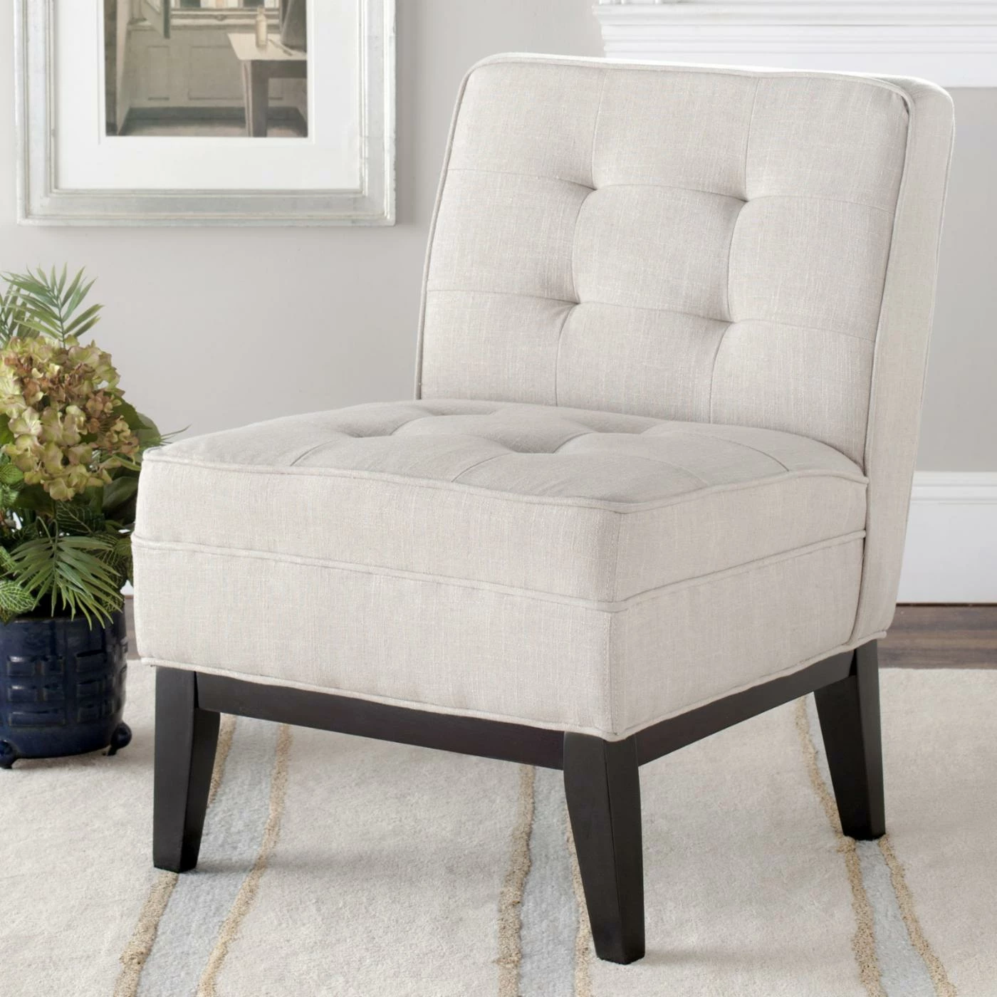 Cheap βοΈ Armless Chairs Safavieh Angel Tufted Armless Club Chair π―