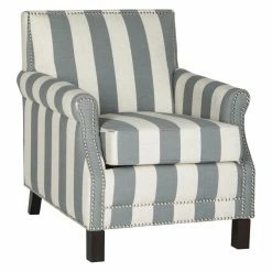 Cheapest 💯 Arm Chairs Safavieh Easton Club Chair Awning Stripes With Silver Nail Heads 🔔