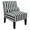 Budget ✔️ Skyline Furniture Armless Chairs Skyline Armless Chair - Canopy Stripe Black/White 🎉
