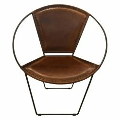 Deals 🤩 Arm Chairs StyleCraft Hoop Leather And Metal Lounge Chair 💯
