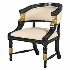Budget 🥰 Barrel Chairs Design Toscano Neoclassical Egyptian Revival Chair 🧨