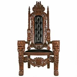 Brand new 😉 Arm Chairs Design Toscano The Lord Raffles Leather Lion Throne Chair 🌟