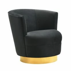 Best deal 🛒 Barrel Chairs TOV Furniture Noah Velvet Swivel Accent Chair ⭐