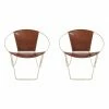 Cheap 👏 Barrel Chairs DecMode Metal/Leather Accent Chair - Set Of 2 🔥