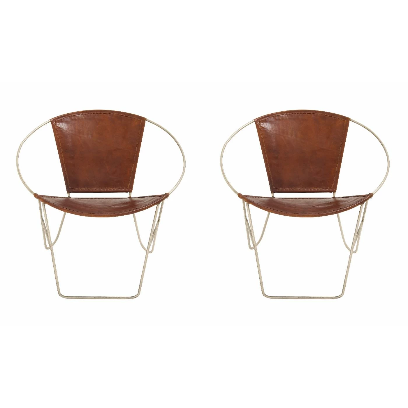 Cheap π Barrel Chairs DecMode Metal/Leather Accent Chair - Set Of 2 π₯