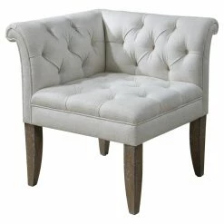 Buy 🥰 Corner Chairs Uttermost Tahtesa Corner Chair - Bright Ecru 🧨