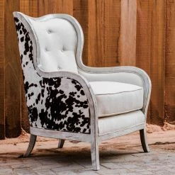 Outlet ⌛ Wingback Chairs Uttermost Chalina Armchair - Dark Chocolate / Milky White 🔥