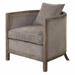 Brand new ๐งจ Barrel Chairs HN Home Houma Transitional Gray Chenille Accent Chair โ๏ธ