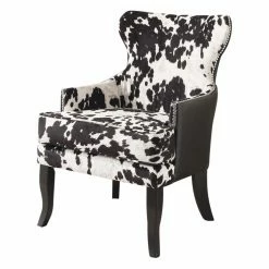 Coupon ✨ Wingback Chairs !nspire Faux Cow Hide Accent Chair With Stud Detail 🧨