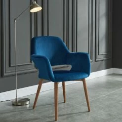 Buy ๐คฉ Arm Chairs WHI Velvet Accent Chair ๐