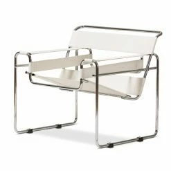 Discount ๐ Arm Chairs Baxton Studio Jericho Leather Accent Chair - White ๐ฅ