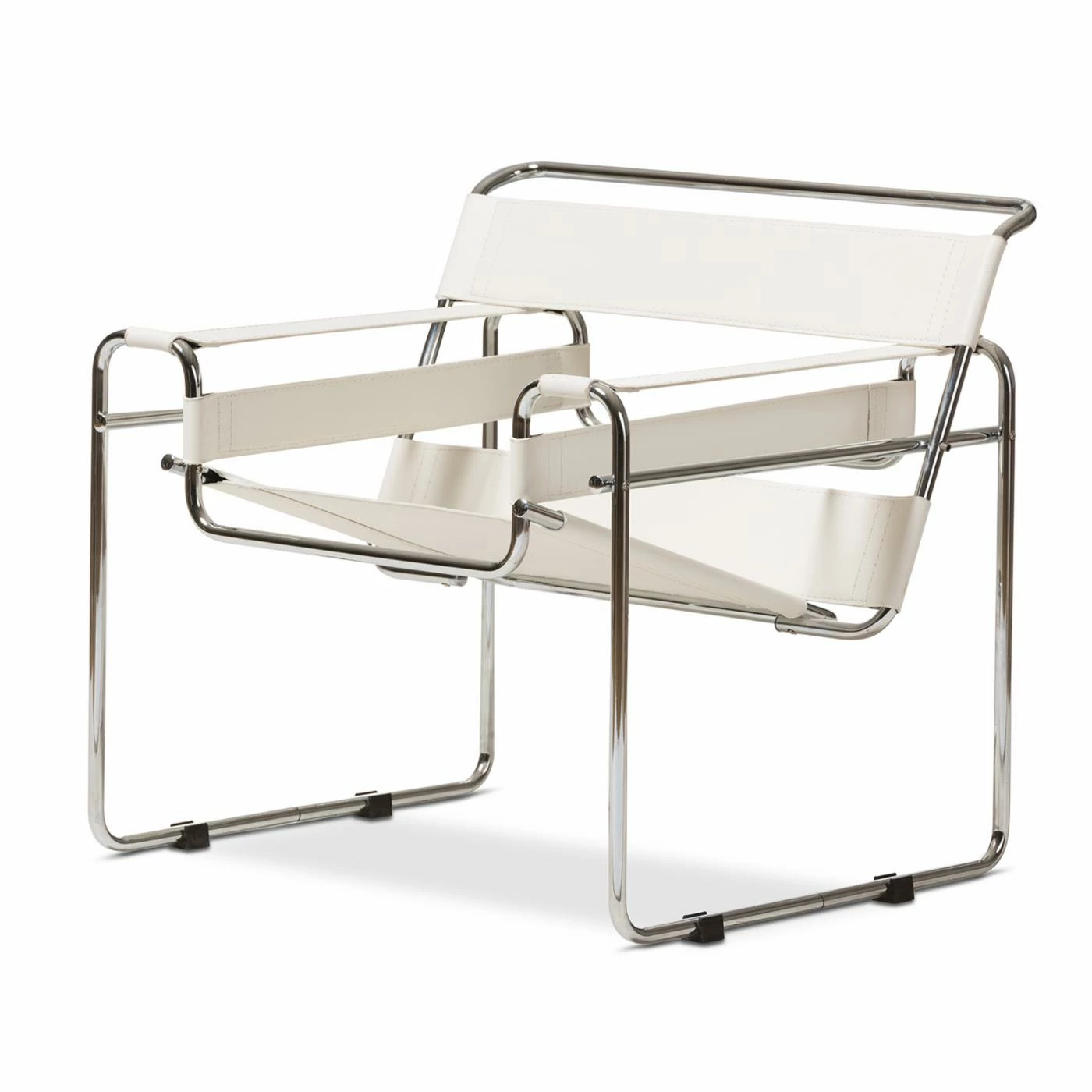 Discount ๐ Arm Chairs Baxton Studio Jericho Leather Accent Chair - White ๐ฅ