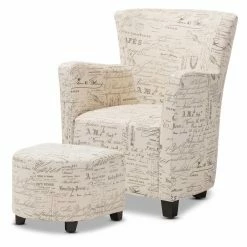 Best deal 🥰 Arm Chairs Baxton Studio Benson Club Chair And Ottoman Set 👏