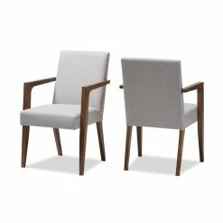 Flash Sale ๐ Arm Chairs HN Home Bassetti Mid-Century Modern Upholstered Wooden Armchair - Set Of 2 โญ