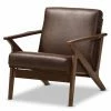 Hot Sale 😉 Arm Chairs Baxton Studio Bianca Distressed Faux Leather Lounge Chair ✔️