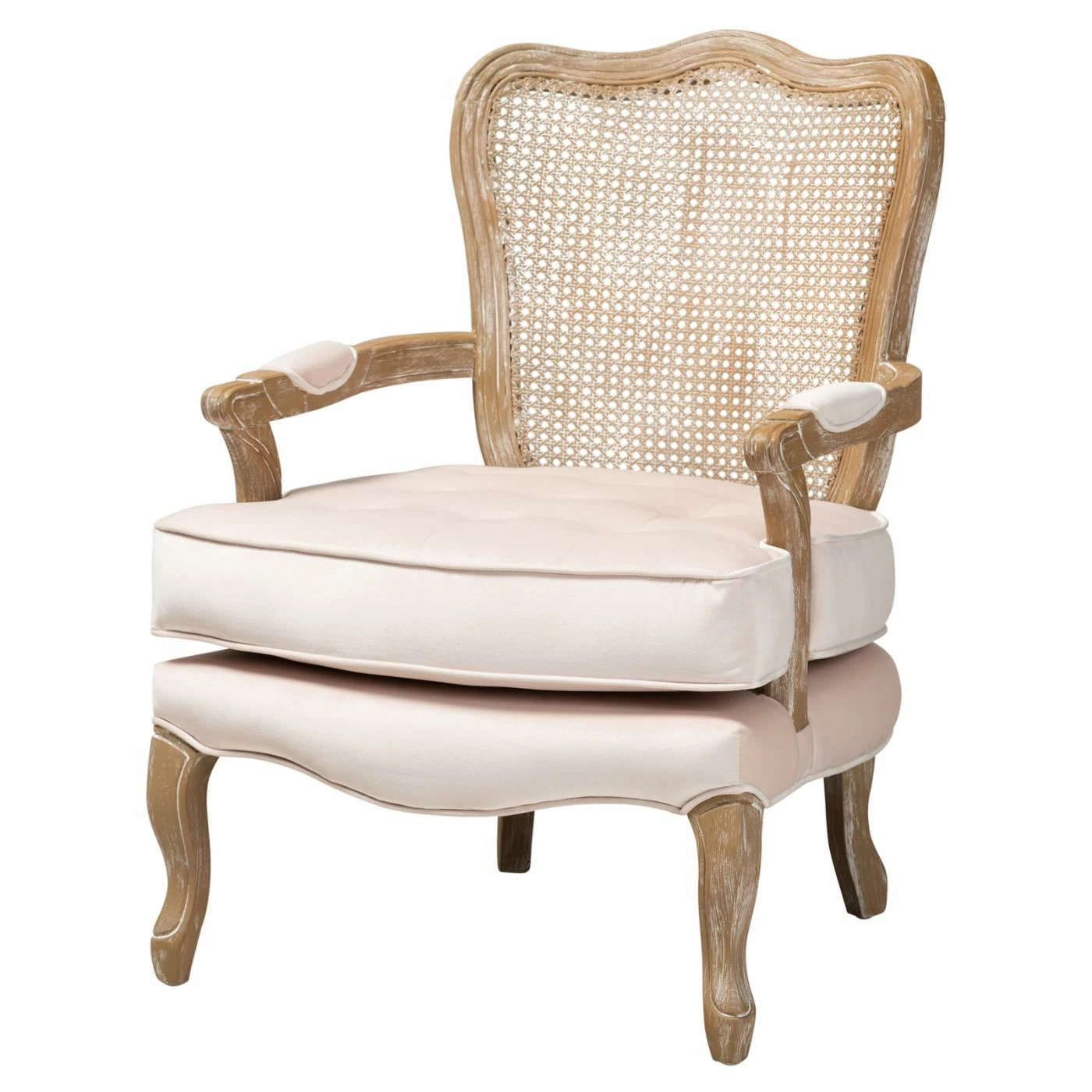 Hot Sale ๐ Arm Chairs Baxton Studio Vallea Traditional French Provincial Upholstered Wood Armchair โค๏ธ