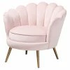 Discount 🎉 Barrel Chairs Baxton Studio Cosette Glam / Luxe Upholstered Seashell Shaped Accent Chair 😀
