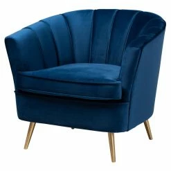 Cheapest 🥰 Barrel Chairs Baxton Studio Emeline Glam / Luxe Upholstered Brushed Gold Finished Accent Chair 😉