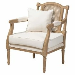 Outlet ๐ Arm Chairs Baxton Studio Clemence French Provincial Upholstered Arm Chair ๐คฉ