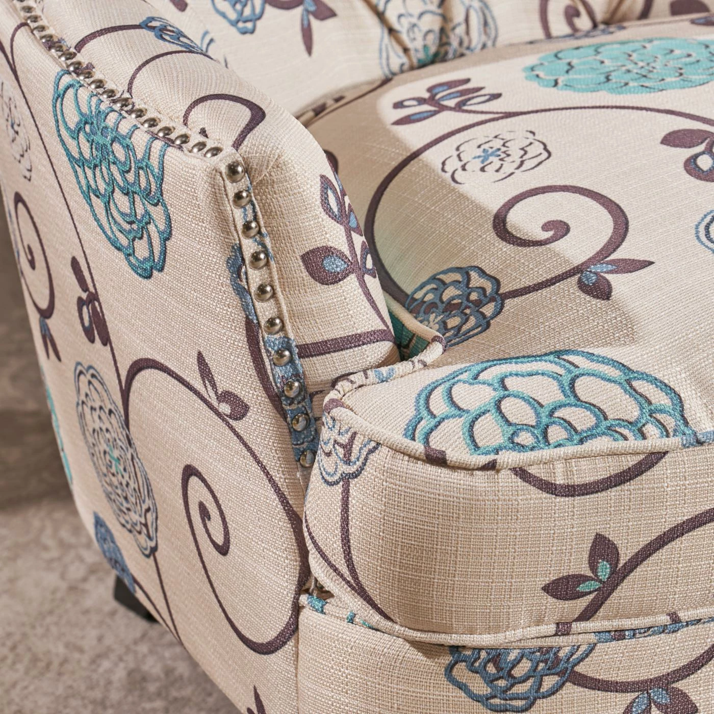 Discount ๐ Best Selling Home Arm Chairs Jerome Floral Fabric Club Chair ๐ - Image 5