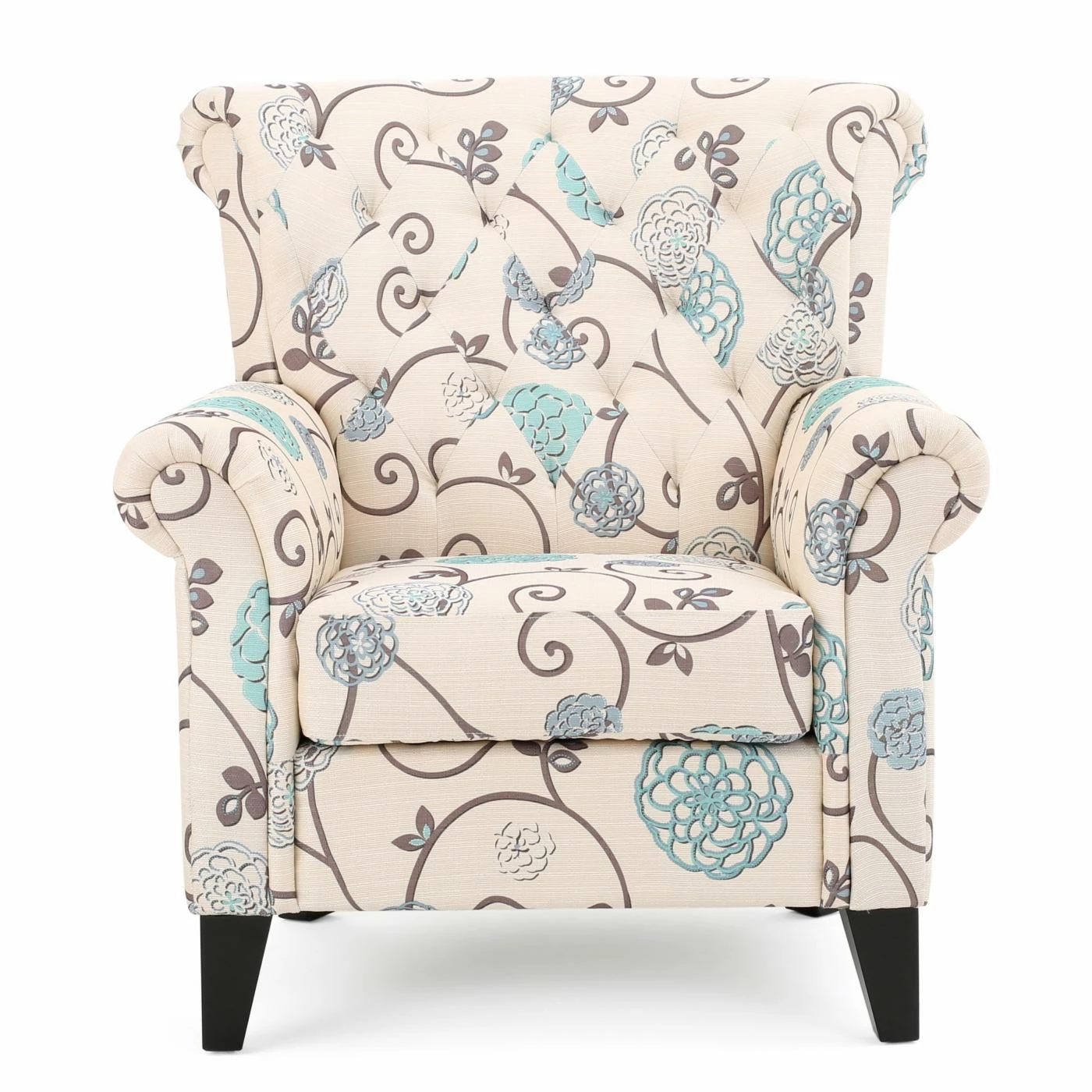 Cheapest π Best Selling Home Arm Chairs Greggory Floral Fabric Tufted Chair β - Image 5
