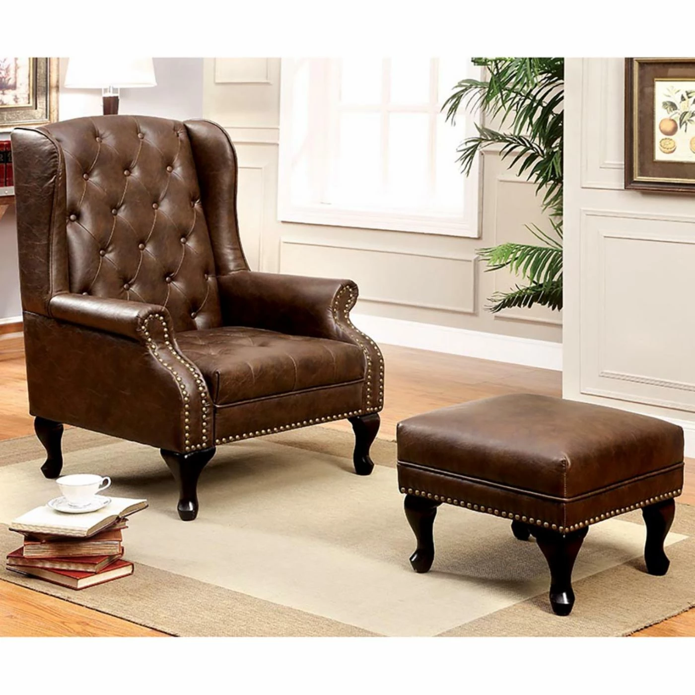 Cheapest ๐คฉ Wingback Chairs Furniture Of America Vaughan Wing Chair โ - Image 5