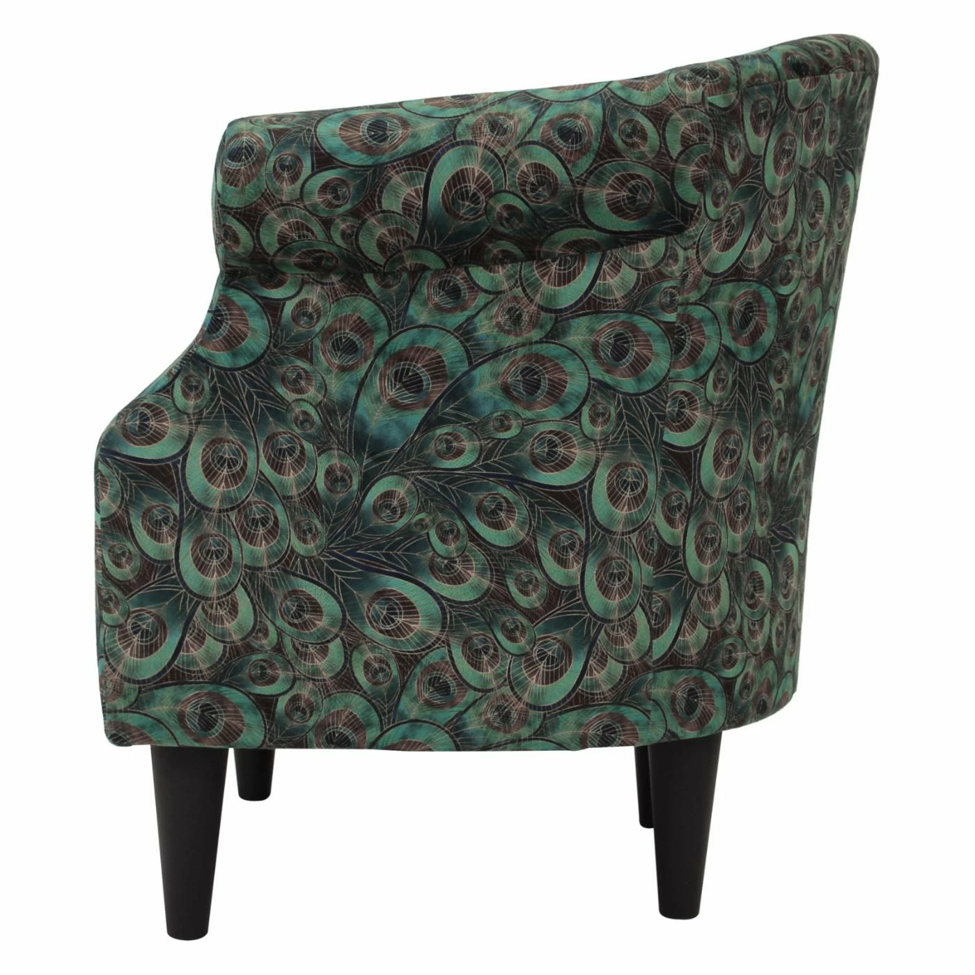 Best Sale π Barrel Chairs Fox Hill Nikole Peacock Print Club Chair π - Image 5