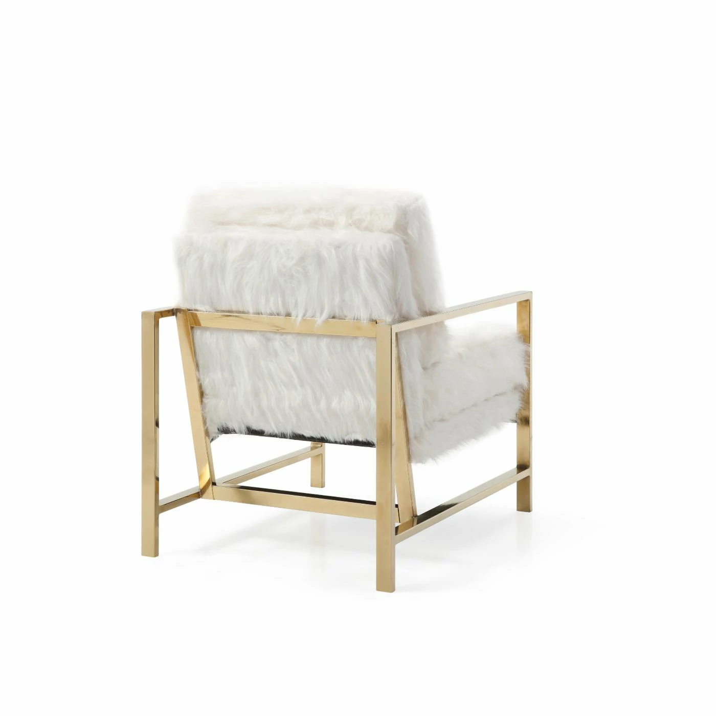 Buy ๐ Arm Chairs Hodedah Imports Glam Faux Fur Upholstered Accent Chair โค๏ธ - Image 5