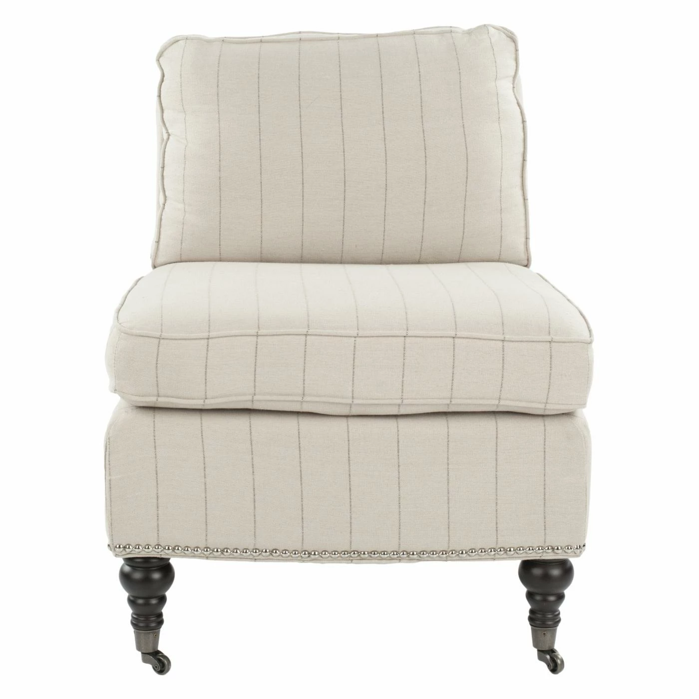 Cheap π Armless Chairs Safavieh Randy Slipper Chair With Beige Stripes β - Image 5